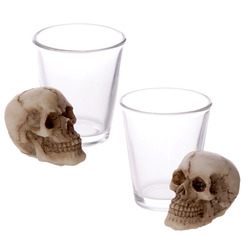 Shot Glass with Skull Decoration